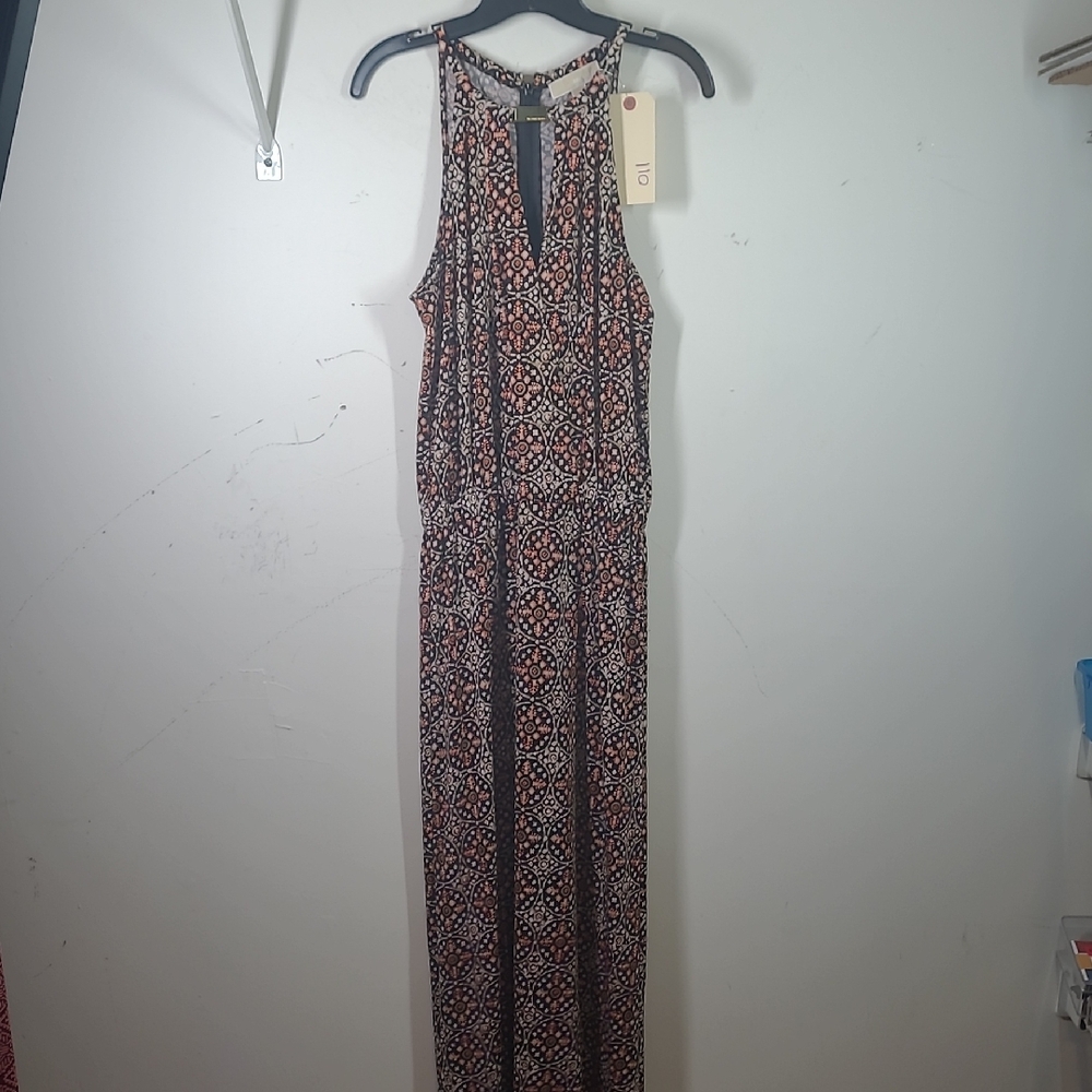 Michael Kors Gold and Black Patterned Dress